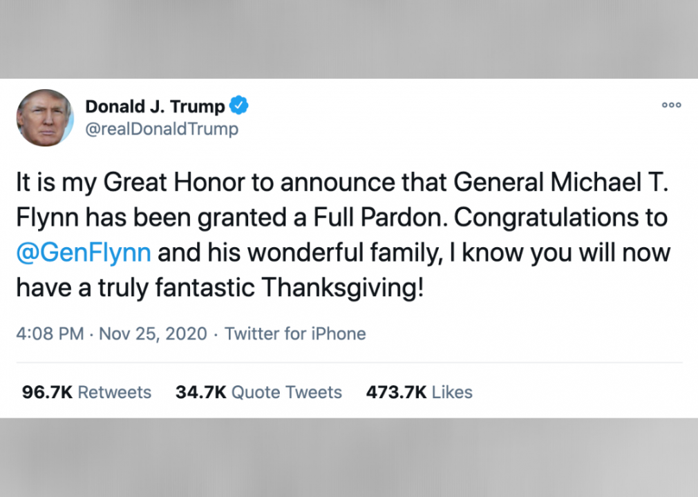 #30. Trump pardons Michael Flynn